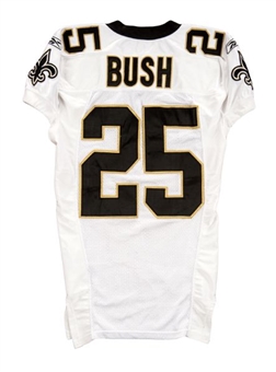 2006-07 Reggie Bush New Orleans Saints Pre Season Game Worn and Photo Matched Road Jersey - MeiGray LOA 